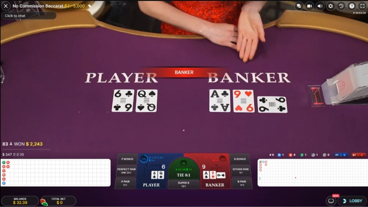 No Commission Baccarat - Game 3 - Lucky555s