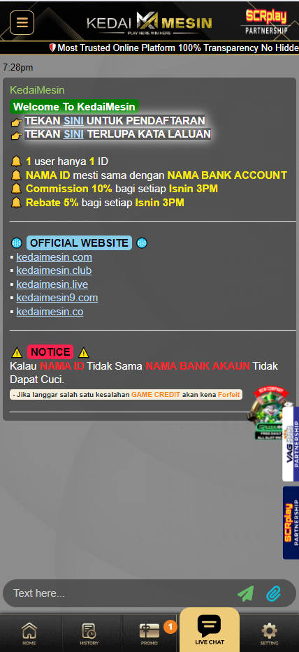 KedaiMesin - Live Chat - lucky555s