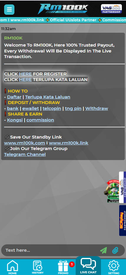 RM100K - Live Chat - lucky555s