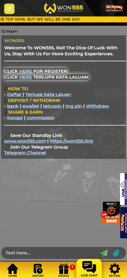 WON555 - Live Chat - Lucky555s