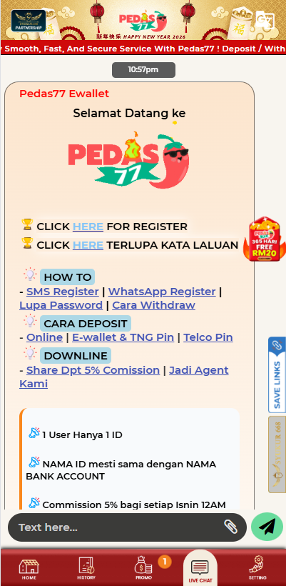 Pedas77 - Livechat - lucky555s